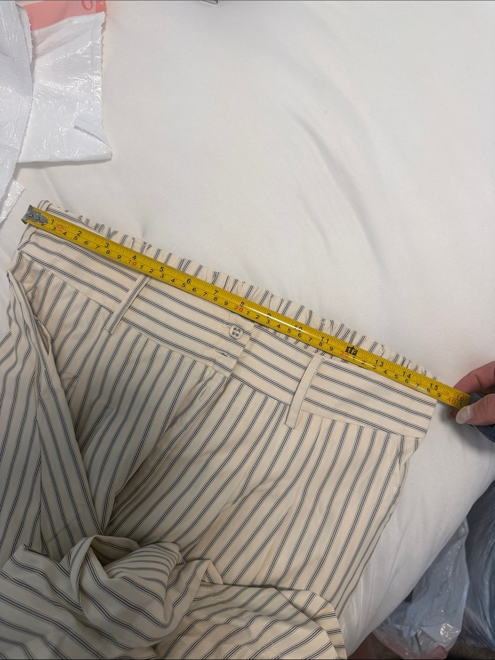 Anthropologie En Saison Striped Button-Front Midi Skirt - ivory/navyt ffffffr my - Picture 9 of 9